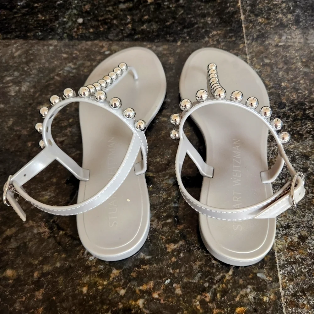 Stuart Weitzman glossy silver